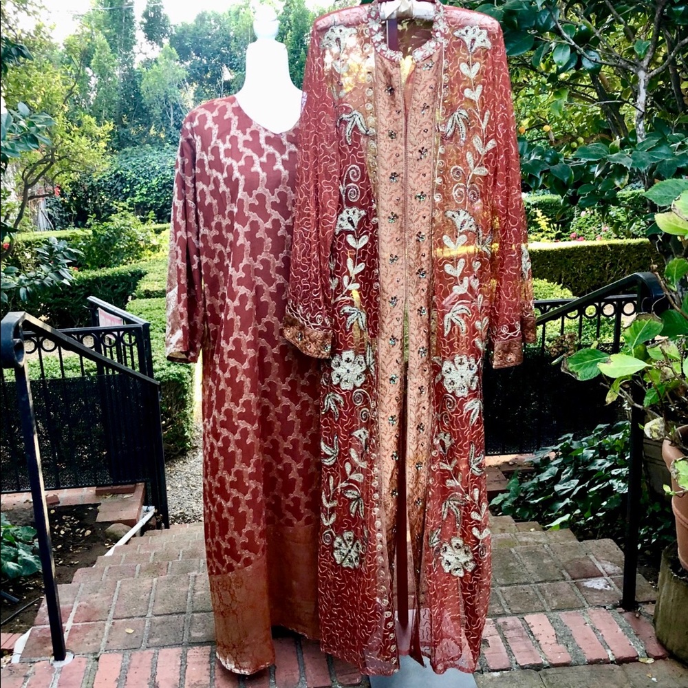 ❤️ Vtg Embroidered Women’s Caftan Kaftan Plus 1X